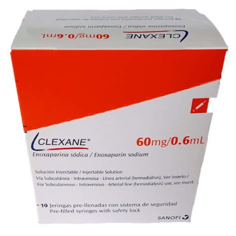 Clexane Enoxaparina Sódica 60mg 0 6ml Sanofi Caja x 10 Jeringas