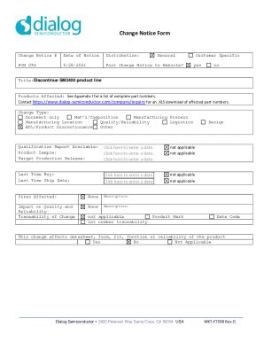 Fillable Online Engineering Change Notice Template Free Editable ECN