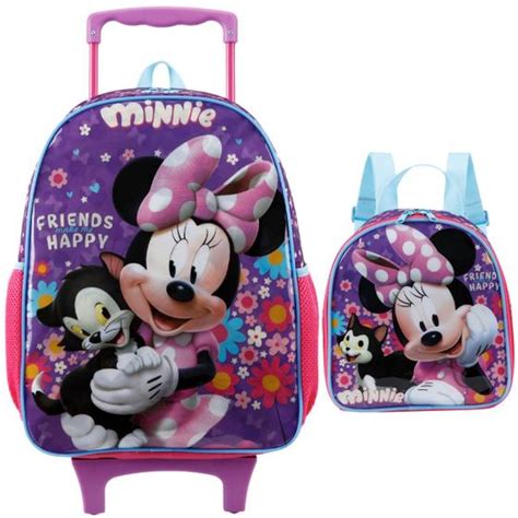 Kit Mochila De Rodinha Xeryus Minnie Mochilas Magazine Luiza