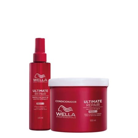 Kit Wella Ultimate Repair Leave In 95ml e Máscara 2 produtos