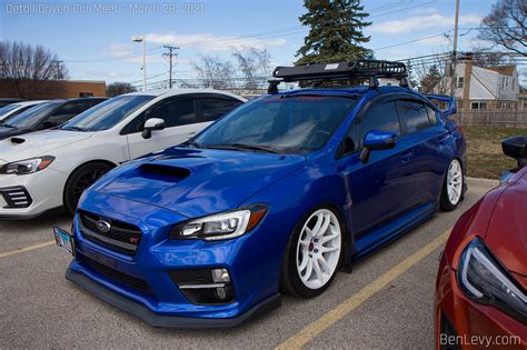 Blue Subaru Wrx Sti With Roof Rack