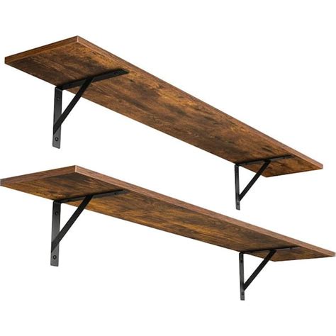 Cubilan In W X In D Rustic Brown Decorative Wall Shelf Wall