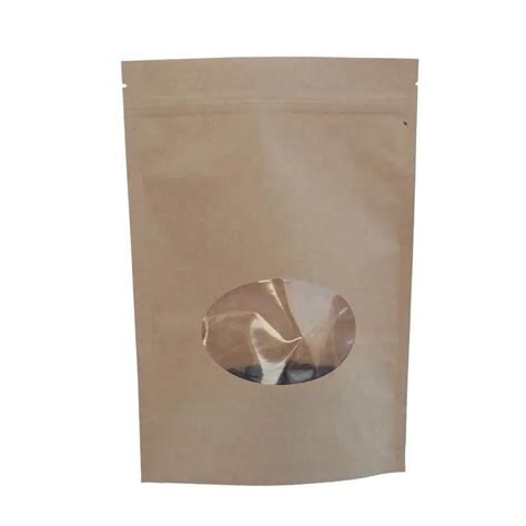 Factory Price Clear Window Food Packaging Ziplock Stand Up Kraft Paper