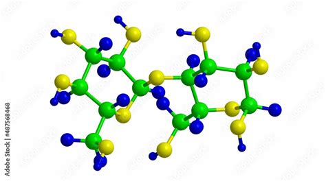 Molecular structure of maltose, 3D rendering Stock Illustration | Adobe ...