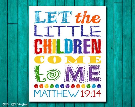 Let the Little Children Come to Me. Matthew 19:14 Childrens - Etsy