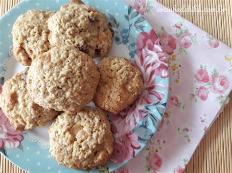 Receita De Cookies De Aveia Gotas De Chocolate Cozinha Da Kika