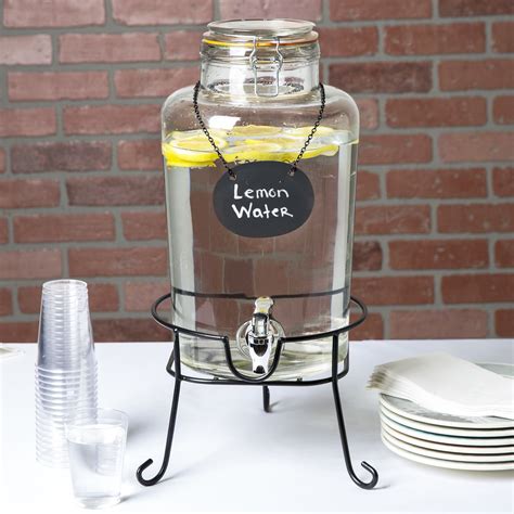 Core Gallon Country Glass Beverage Dispenser With Chalkboard Sign And