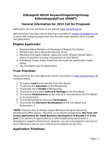 General Ination For Call For Proposals Doc Template Pdffiller