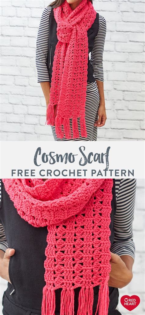 Red Heart Cosmo Scarf Yarnspirations Crochet Scarf Pattern Free