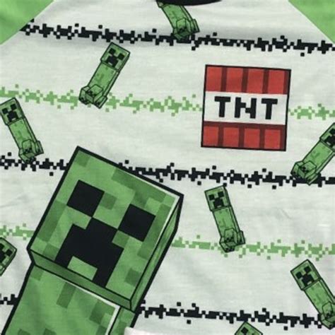 Minecraft Girls Lightweight White & Green Minecraft Pajamas Shorts & Tee Sleep Set