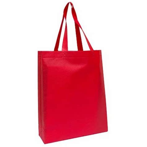 Green Loop Handle Plain Non Woven Bag Capacity 20kg Size Dimension