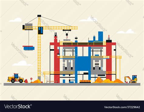 Construction site building under Royalty Free Vector Image