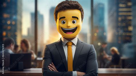 A human emoji. A businessman emoji. A man with an emoji face. Yellow ...