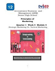 PRINCIPLES OF MARKETING Module 4 Pdf 12 Accountancy Business And