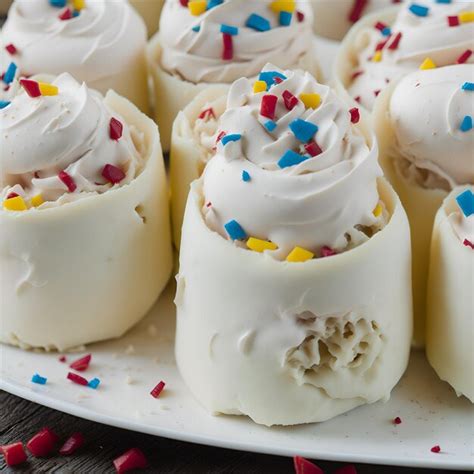 Premium Photo A Plate Of White And Blue Birthday Cakes With Sprinkles