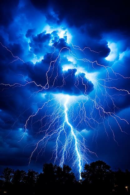 Premium Ai Image Lightning And Thunder Background Image