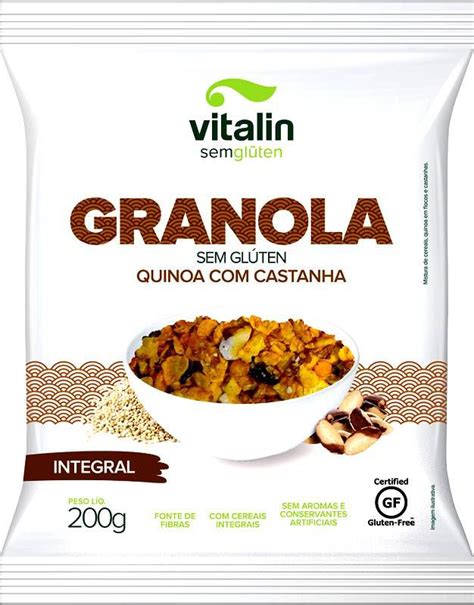 Granola Sem Glúten Integral Quinoa C Castanha Vitalin 200g Vegano