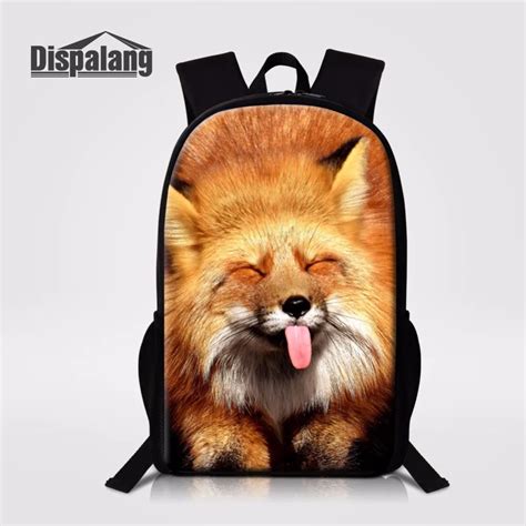 Dispalang Cute Fox Printing Children Backpack For Teenagers High