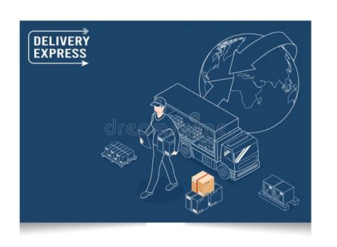 3d Isometric Logistics And Delivery Services Concept With People