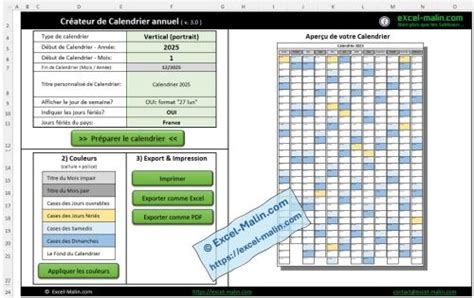 Calendrier Excel Modifiable Imprimable Et Gratuit Excel Malin