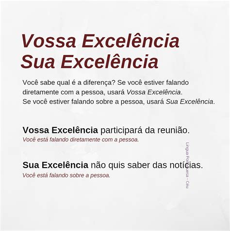 Vossa Excelência - Vossa Excelência e Sua Excelência
