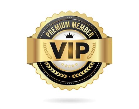 Membres A Vip Premium Insignia Dorada En Fondo Blanco Vector Premium