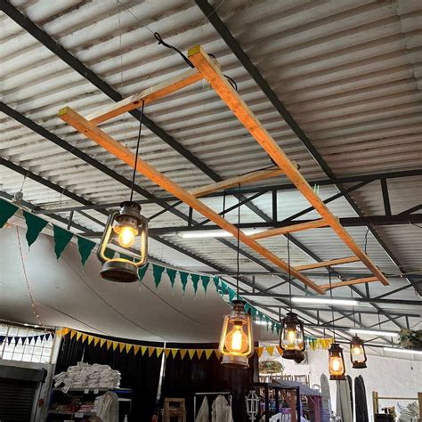 5 Naked Bulbs On Wooden Ladder 3 5m