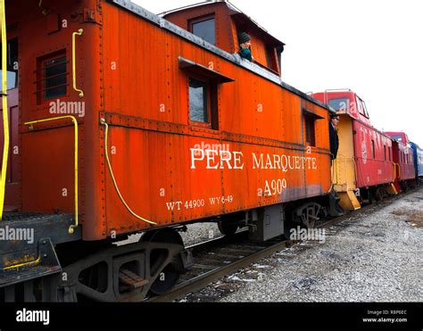 Cabooses In Railroad Yard At Steam Railroading Institude In Owosso