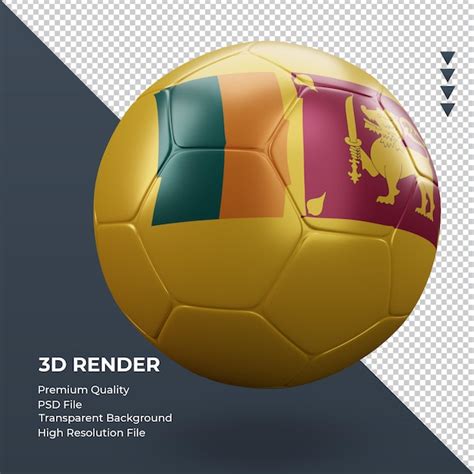 Bola de futebol bandeira do sri lanka renderização 3d realista vista