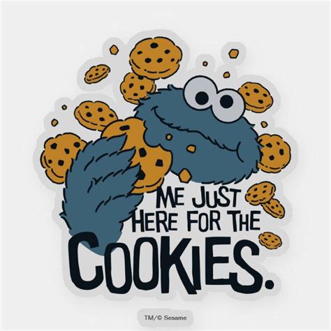 Cookie Monster | Me Just Here for the Cookies Sticker | Zazzle | Cookie ...