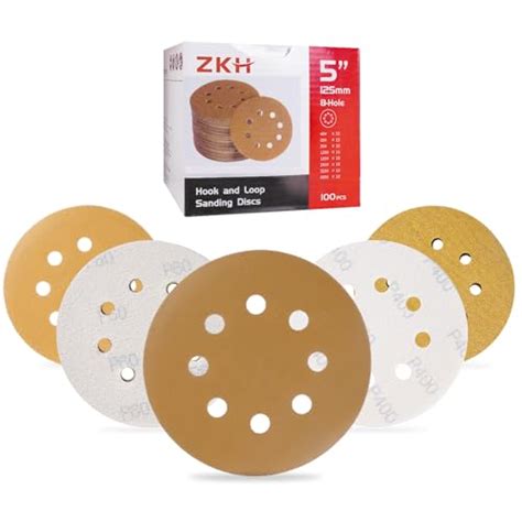 Pcs Inch Sanding Discs Hole Hook Loop Sandpaper