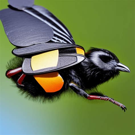 Bird with Beetle Wings Graphic · Creative Fabrica