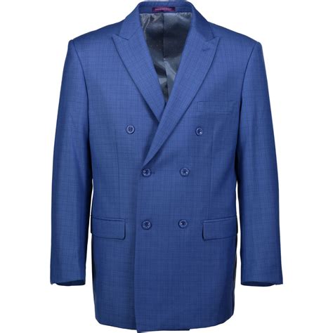 Vinci Men S Blue Glen Plaid Double Breasted Classic Fit Suit New Fh Menswear