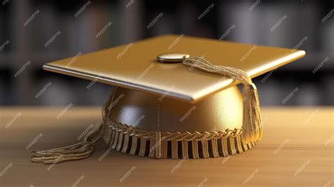 Premium Photo | Graduation cap with gold decorations