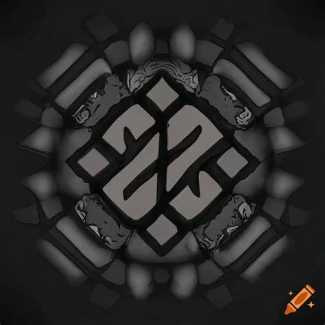 Stylized Rune Texture Alpha Map Black And White Solid Black Background