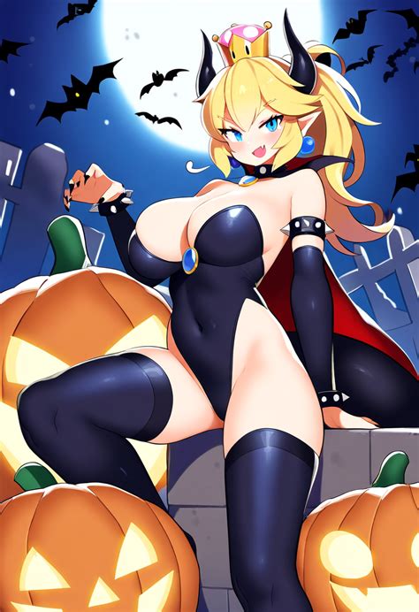 Rule 34 Ai Generated Bats Bowsette Halloween Humanoid Jack O Lantern Mario Series Nai