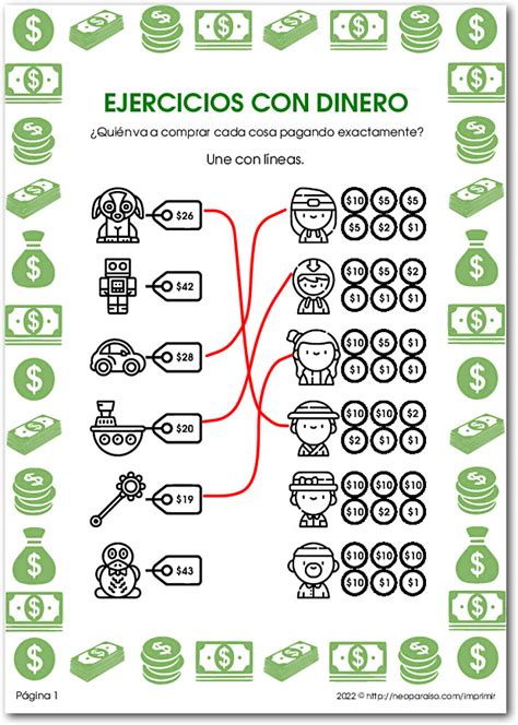 Ejercicios De Contar Dinero