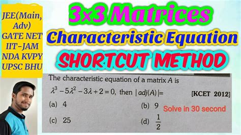 Characteristic Equation Of Matrices Shortcut Csir Net