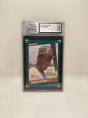 1986 Donruss Rookies Barry Bonds Rookie Card RC 11 MINT Graded 9 Not