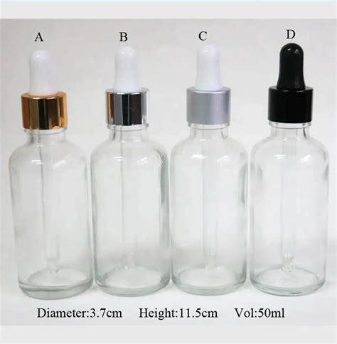 Wholesale 100pcs 50ml Clear Glass Dropper Bottle 1 67oz Clear Bottle