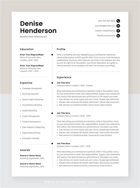 Clean Modern And Professional Resume Design Easy To Use And Fully