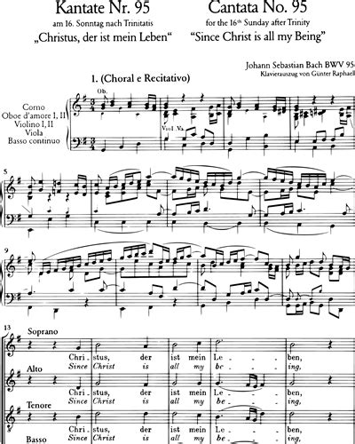 Kantate Bwv Christus Der Ist Mein Leben Violin Sheet Music By