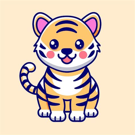 Premium Vector Adorable Cartoon Tiger Cub Illustration