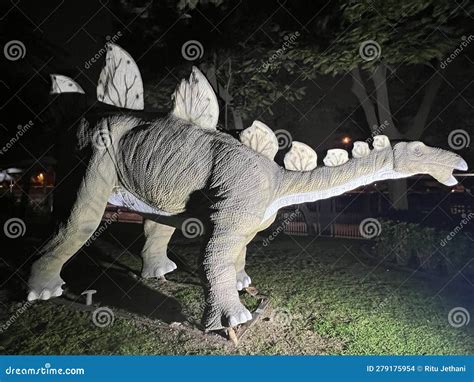 Dinosaur Park at Dubai Garden Glow in Dubai, UAE Editorial Stock Image ...