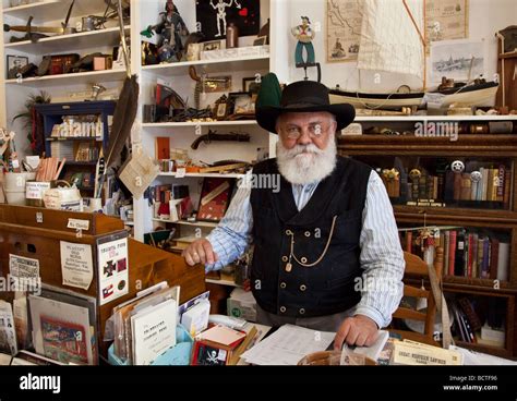 Old-time gold-rush town shopkeeper and shop in Columbia State Historic ...