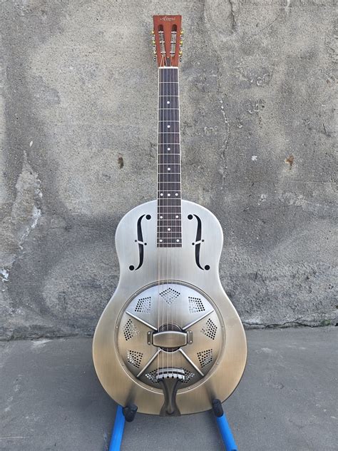 Single Cone Duolian Matt Chrome Bell Brass Resonator Guitar Aiersi Guitar