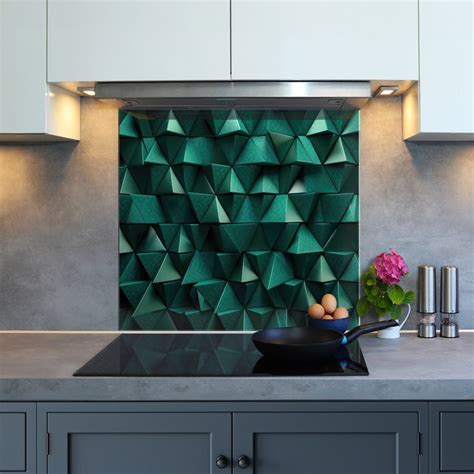 Abstract 3d Kitchen Glass Splashback Heat Resistant 6mm Toughened Glass Printed Backsplash