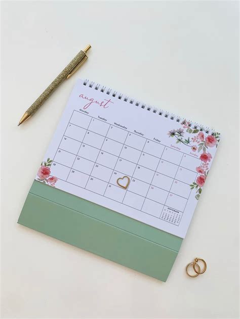 Floral Desk Calendar With Planner Stickers Monday Start A5 - Etsy ...