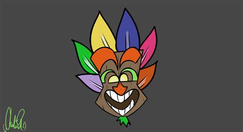 Crash Bandicoot Style Tiki Mask By The Sleepy Tree On Deviantart