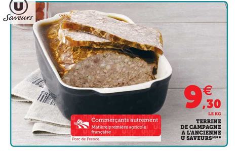 Promo Terrine De Campagne à L ancienne U Saveurs chez Super U